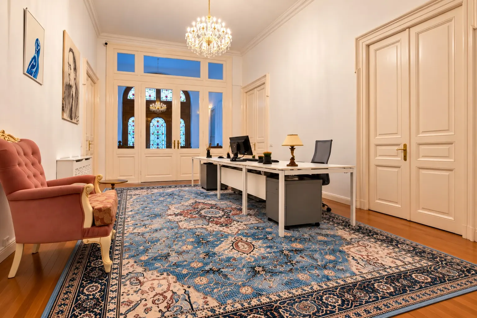 Elegant Blue-Twilight Executive Office