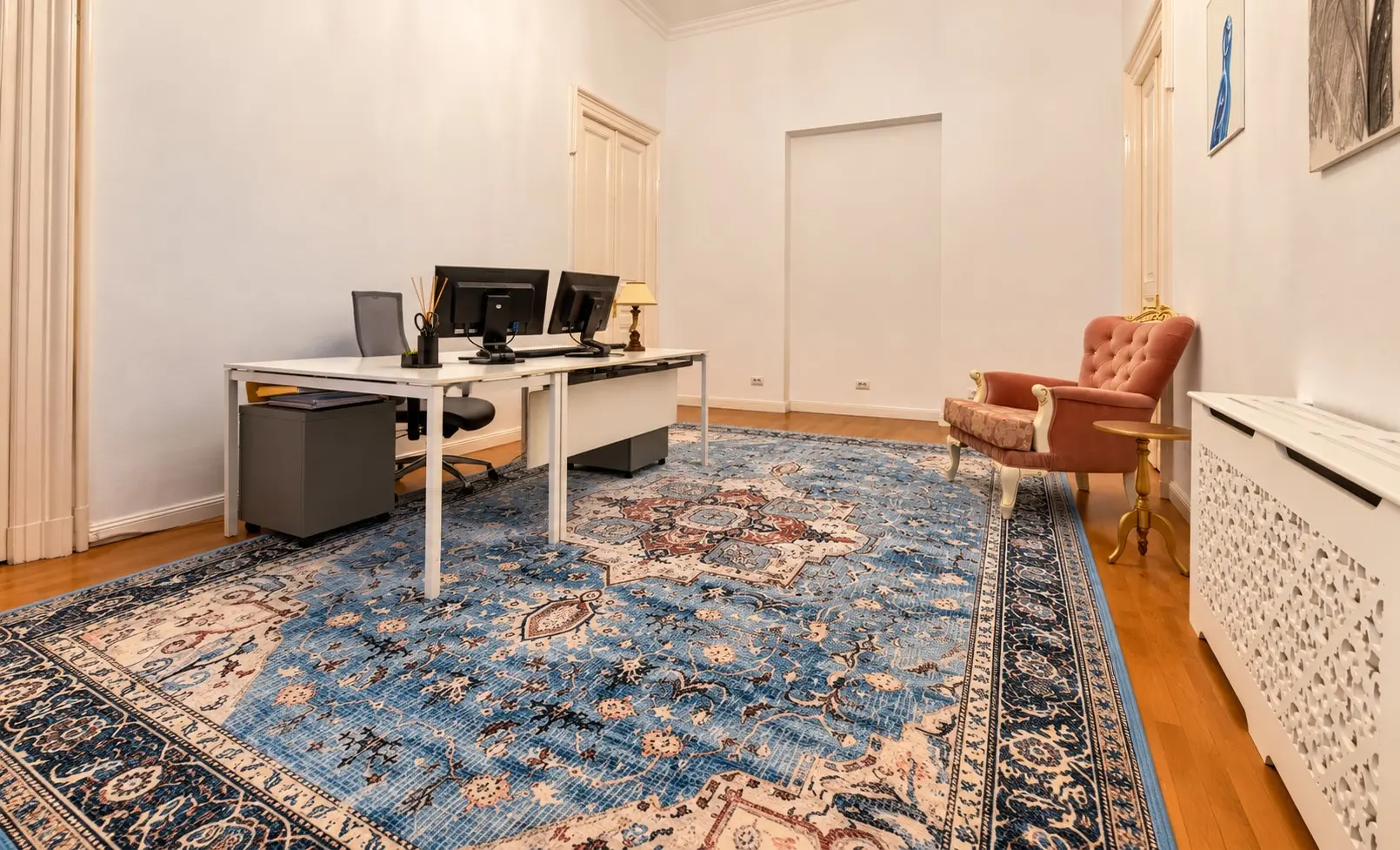 Elegant Classic Office with Ornate Persian Rug