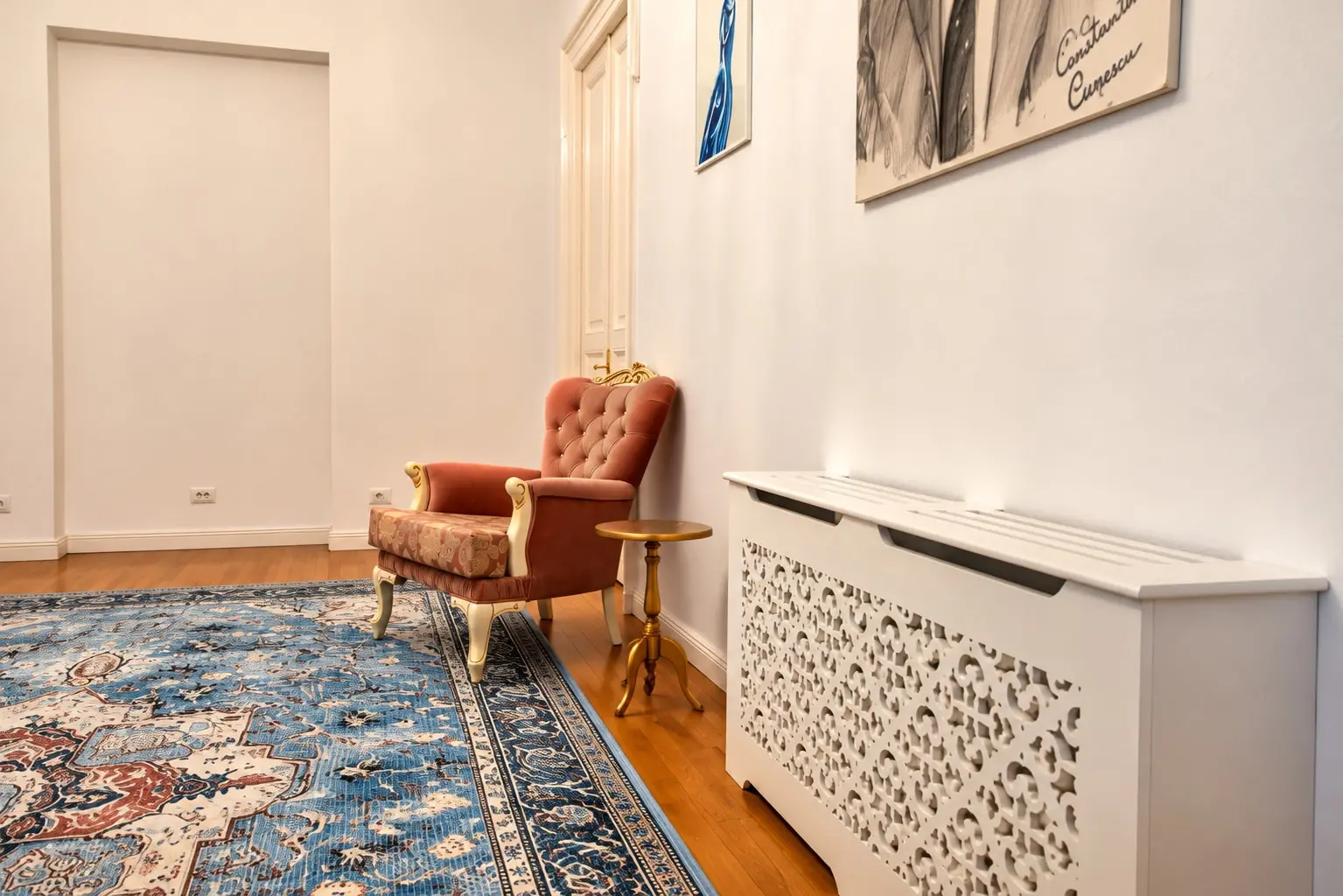 Elegant Rose Armchair in Classic Interior