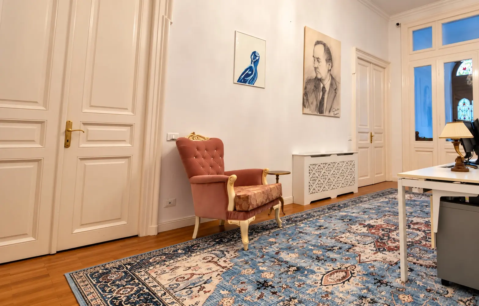 Elegant Vintage Waiting Room with Armchair